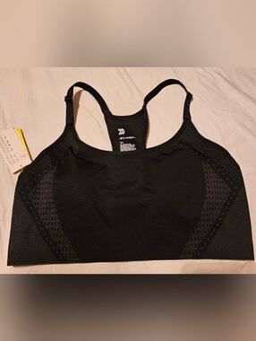 Xhilaration Black Racerback Support Sports Bra